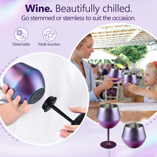 Sakerplus® Stemmed Stainless Steel Wine Glass