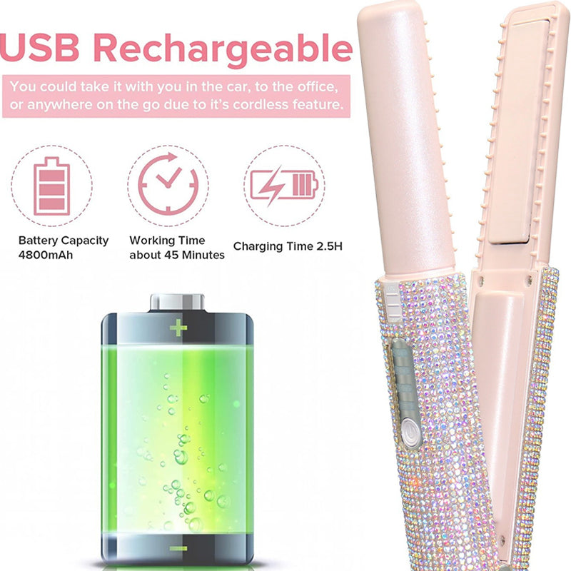 Sakerplus Portable Cordless Hair Straightening Iron