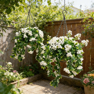 Sakerplus® Faux Crepe Myrtle Hanging Flower Basket 2 Pack