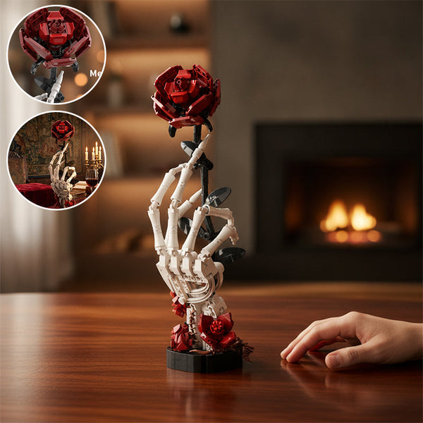 Sakerplus® Skeleton Hand Rose Building Block Set
