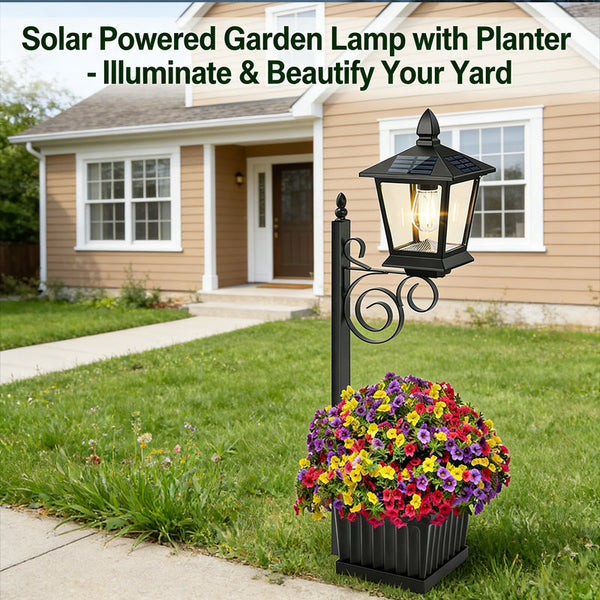Sakerplus® Solar Planter Lamp Post Light