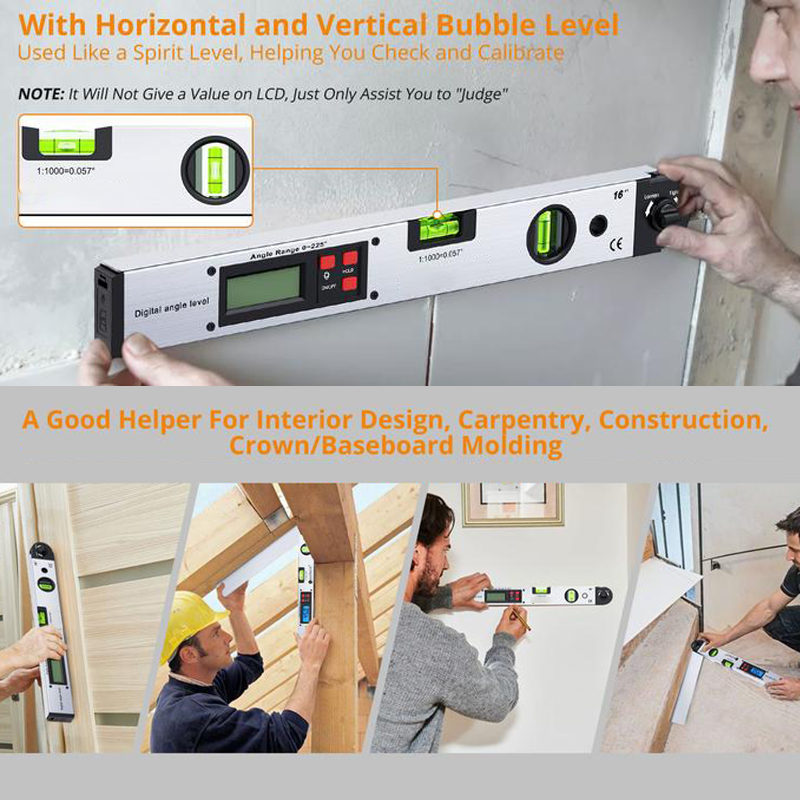 Sakerplus Aluminum Digital Angle Finder Protractor