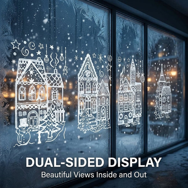 Sakerplus® Christmas Village Window Cling
