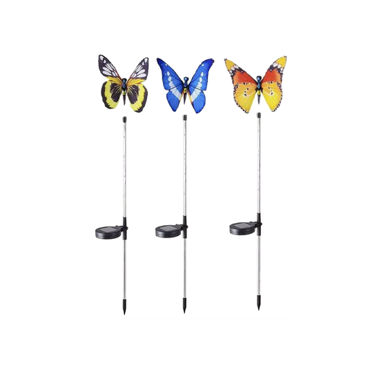 Solar Butterfly Stake Light, 3 Pack