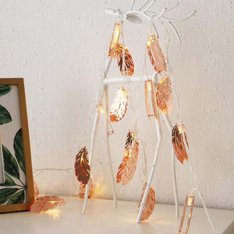 20 LEDs Metal Feather String Light