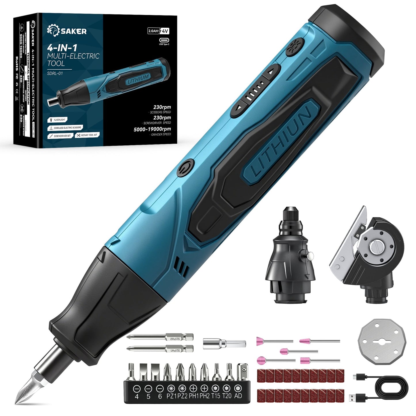 Sakerplus Cordless Multi Function Electric Screwdriver Set