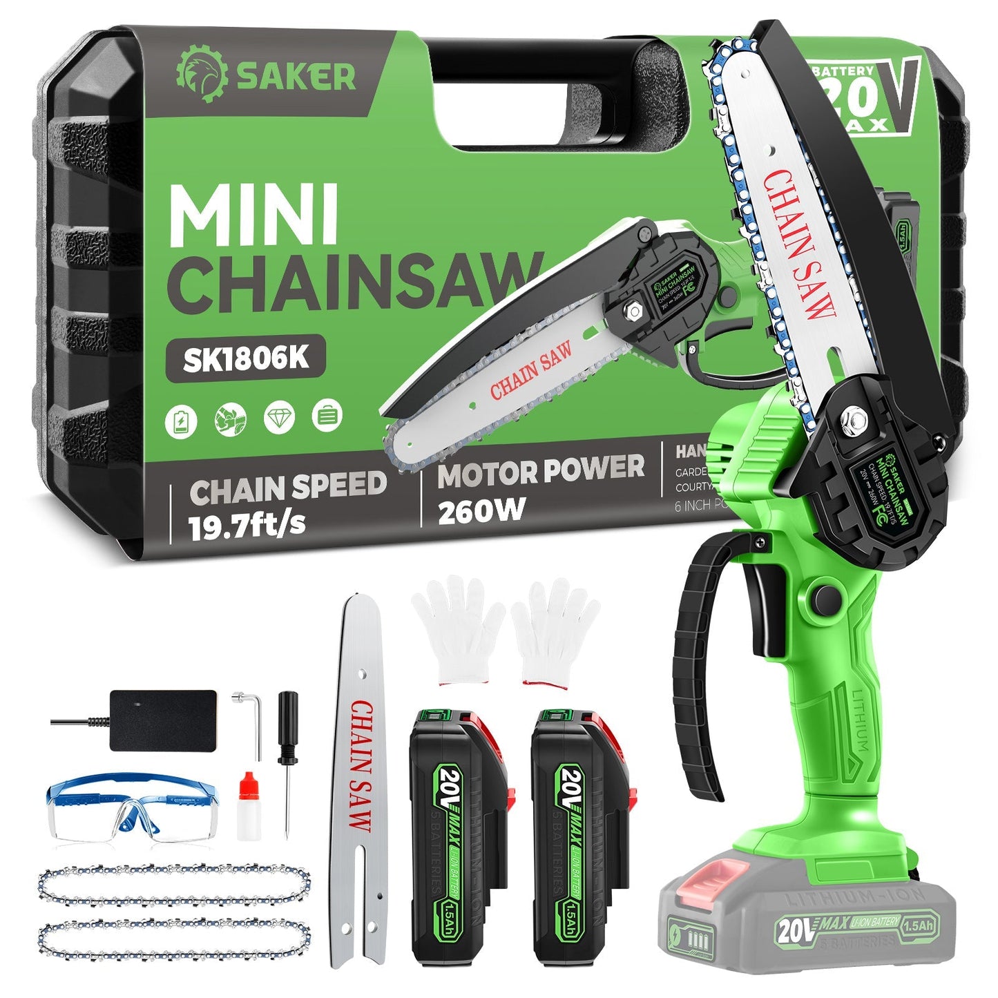 Sakerplus Mini Cordless Electric Chainsaw