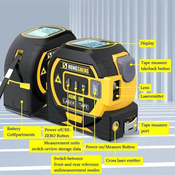 Sakerplus® 3-In-1 Infrared Laser Tape Measuring