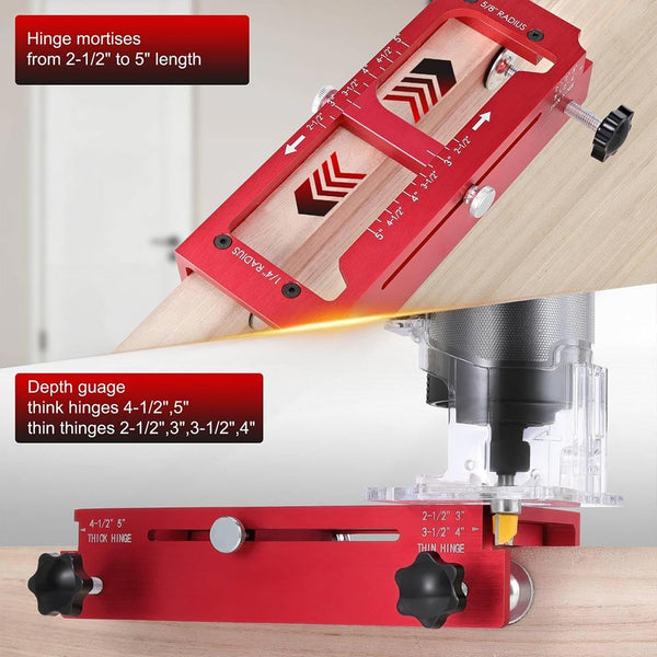 Sakerplus® Adjustable Aluminum Door Hinge Jig
