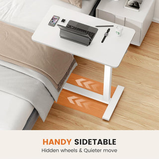Sakerplus® Hidden Casters Adjustable Bedside Table