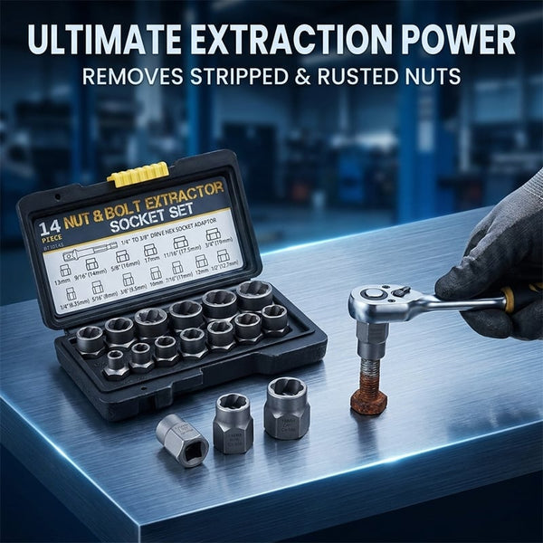 Sakerplus® Impact Bolt Nut Extractor Set