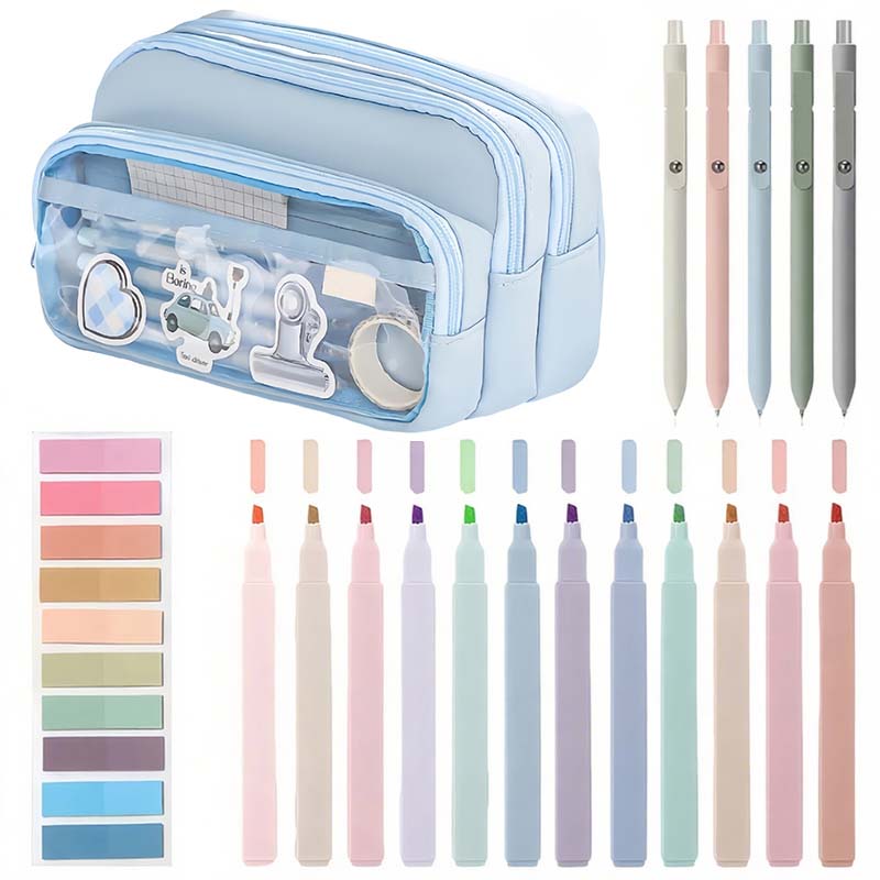 Sakerplus Cute Pink School Supplies Set