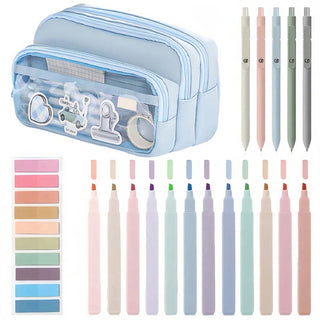 Sakerplus Cute Pink School Supplies Set