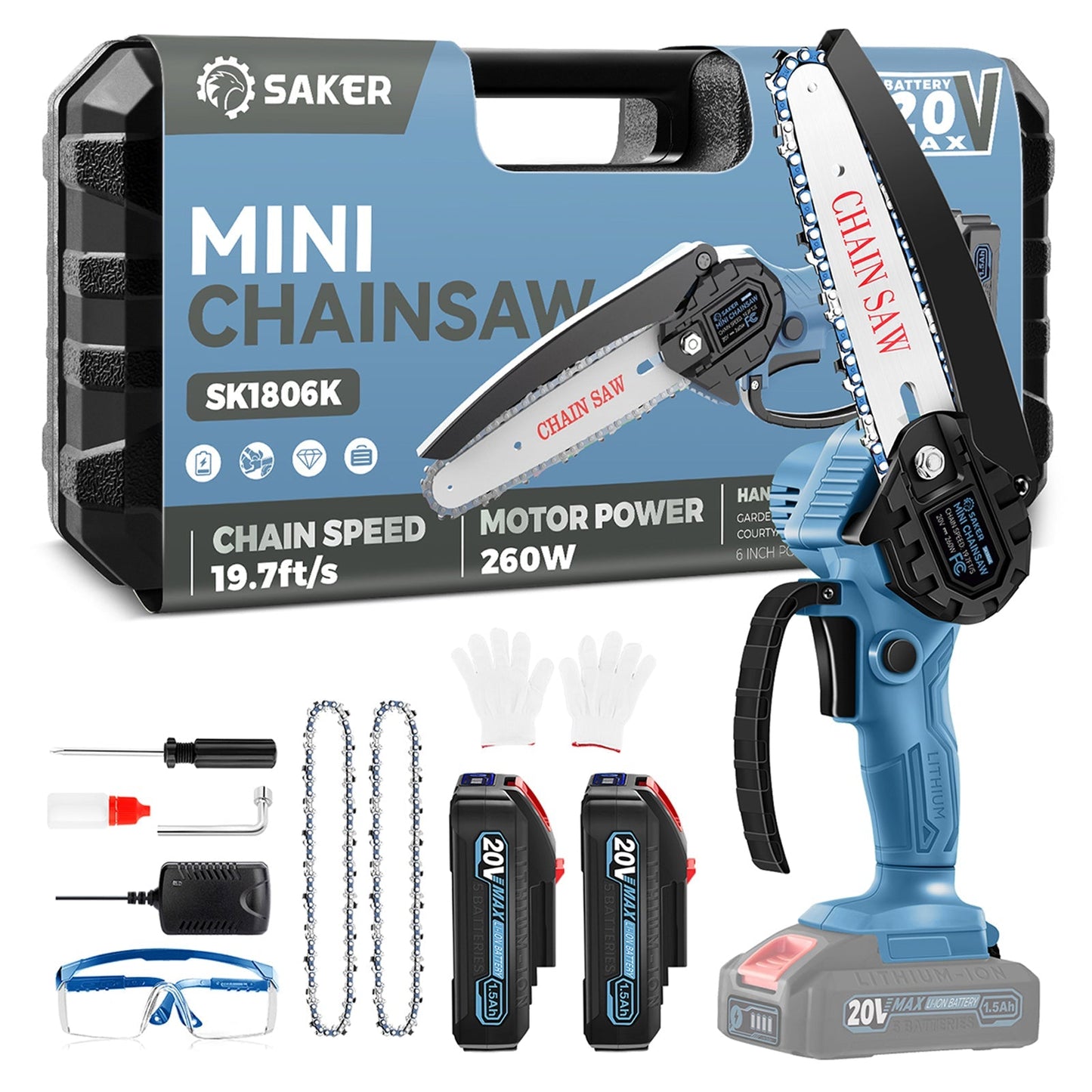Sakerplus Mini Cordless Electric Chainsaw