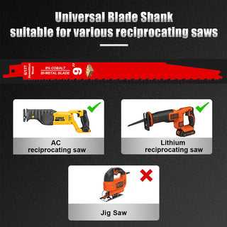 Sakerplus Pack of 6-Inch Metal Sawzall Blades