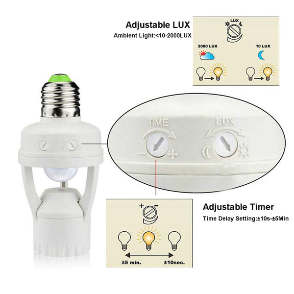 Sakerplus® Motion Sensor Light Socket Adapter