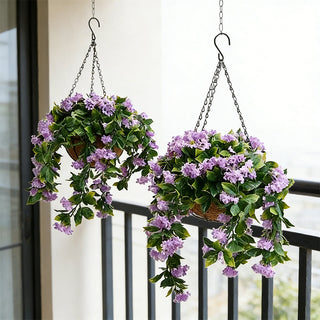 Sakerplus® Faux Crepe Myrtle Hanging Flower Basket 2 Pack