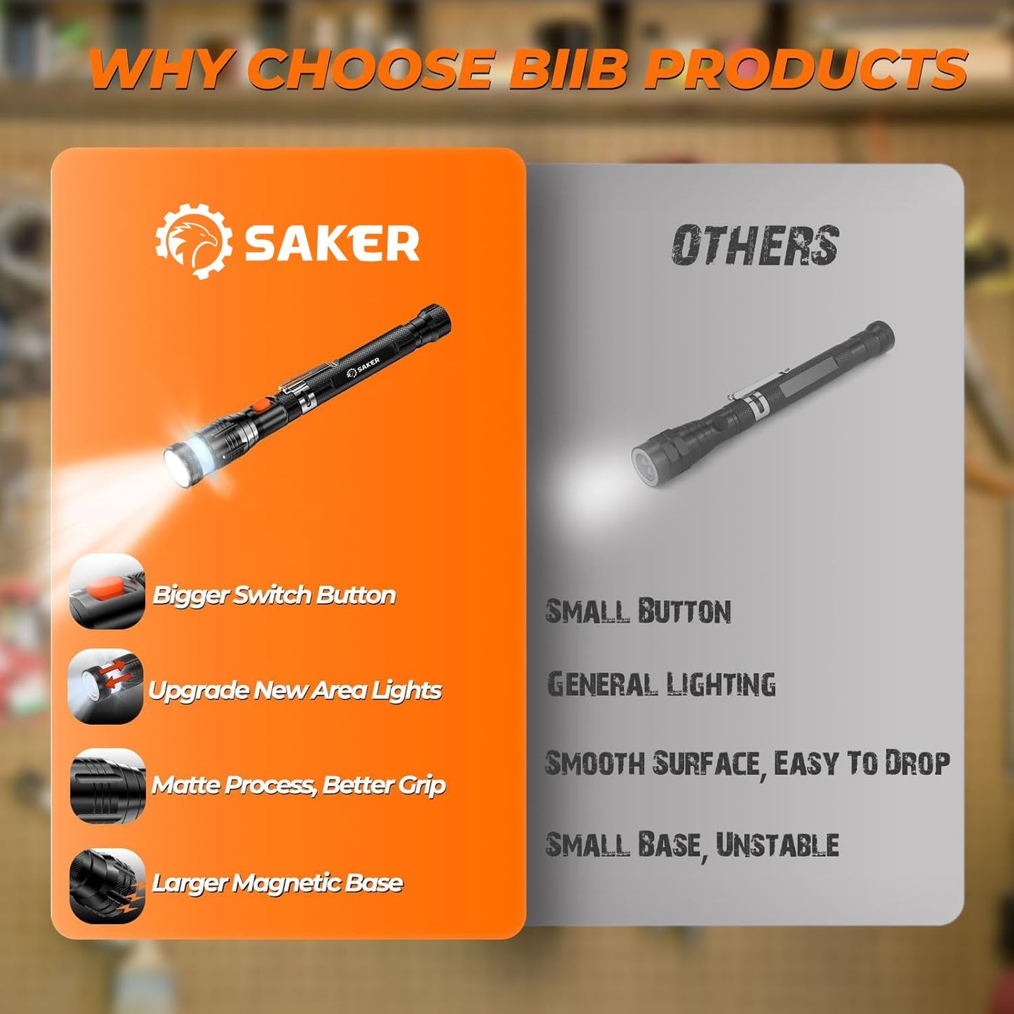 Saker LED Magnetic Pickup Tool