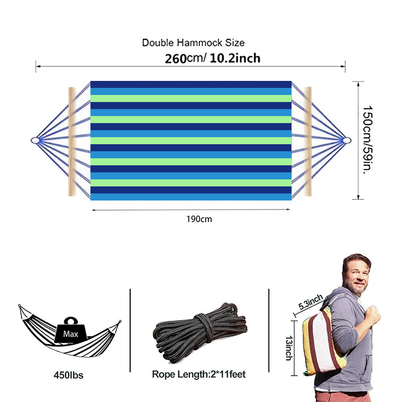 Sakerplus Brazilian Double Hammock with Ropes