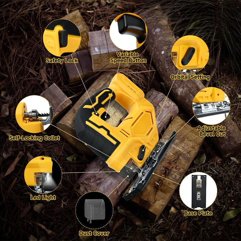 Sakerplus Cordless Brushless Jigsaw with LED