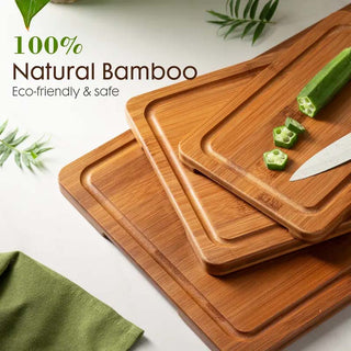 Sakerplus® Bamboo Cutting Board Set With Holder