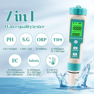 Sakerplus 7 in 1 PH Meter Tester Digital for Water