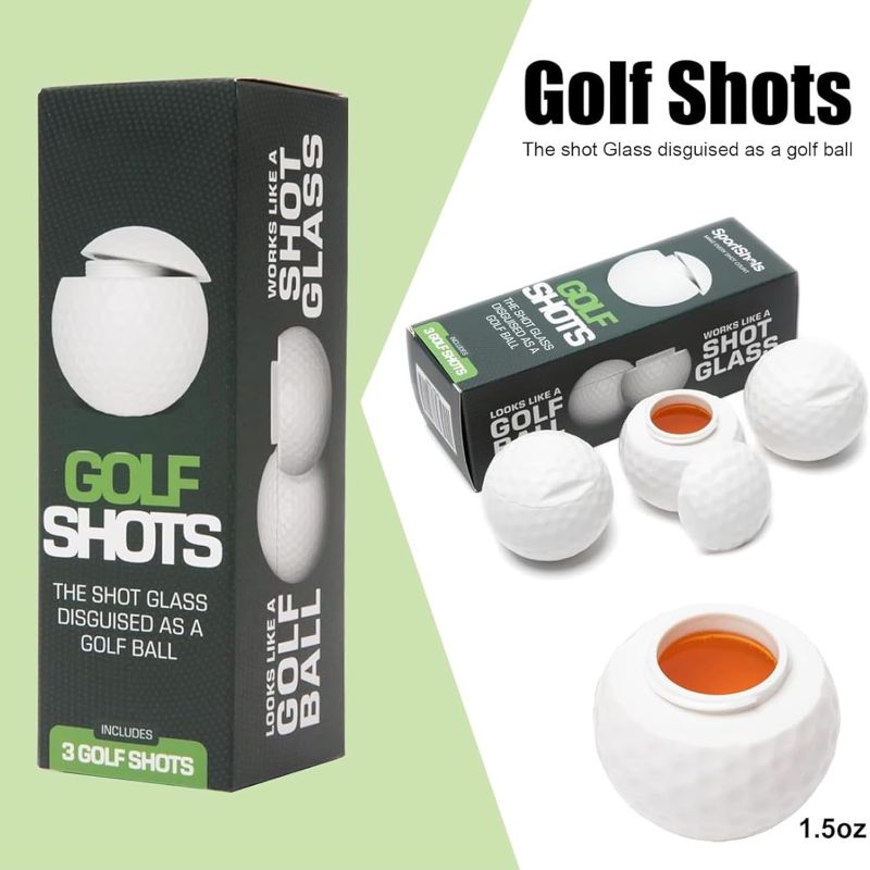 Sakerplus® Golf Ball Shaped Shot Glass Set