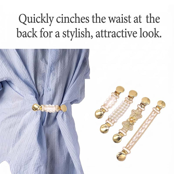 Sakerplus® Vintage Sweater Shawl Clips With Pearl Chain Clasps