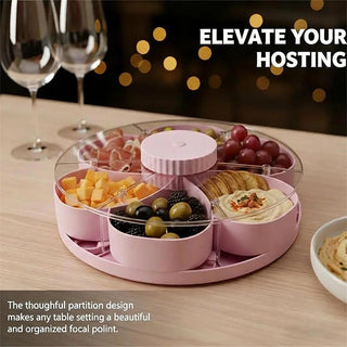 Sakerplus® Rotating Divided Snack Serving Tray