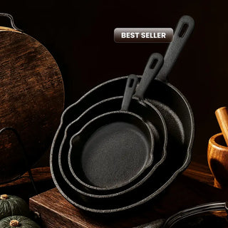 Sakerplus® Pre Seasoned Cast Iron Skillet Set