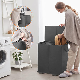 Sakerplus Double Laundry Hamper with Lid