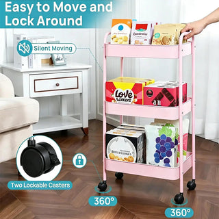 Sakerplus® Three Tier Rolling Storage Cart