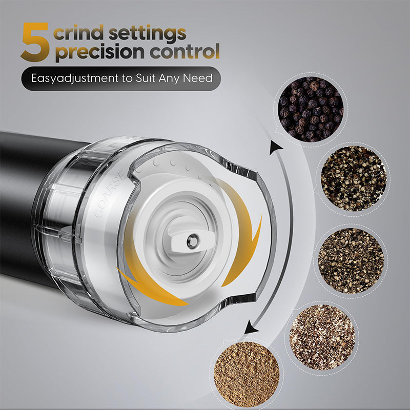 Sakerplus Rechargeable Electric Salt Pepper Grinder Set