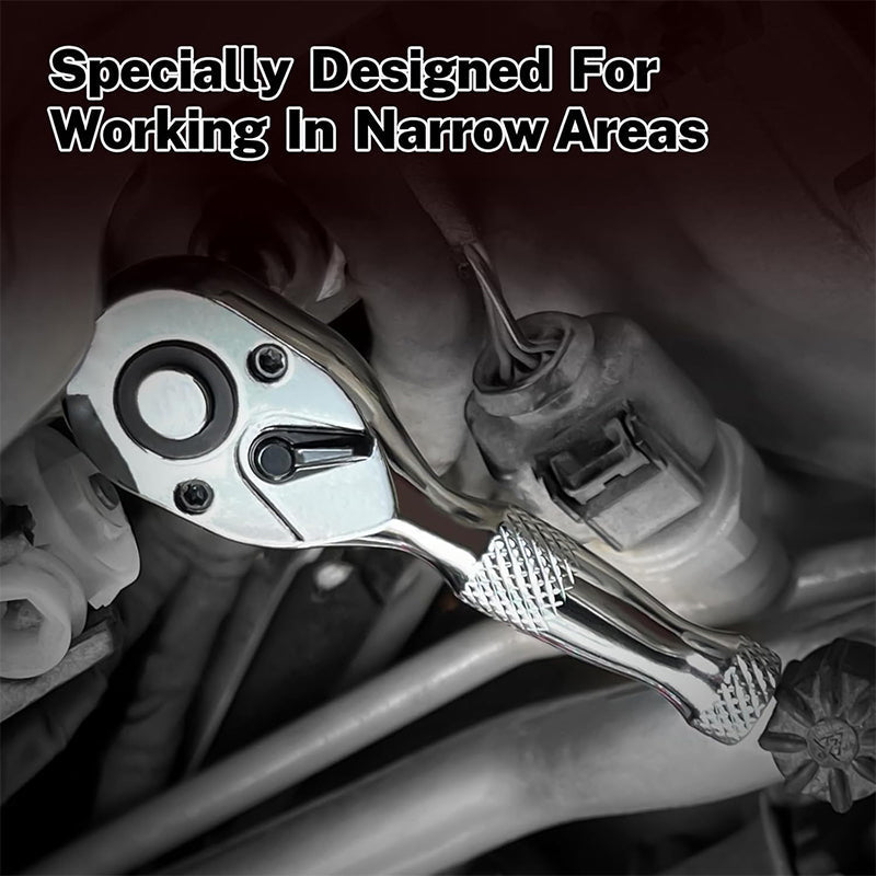 Sakerplus® Stubby Ratchet Set with Reversible Head