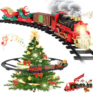 Sakerplus Electric Christmas Train Toy Set