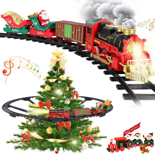Sakerplus Electric Christmas Train Toy Set