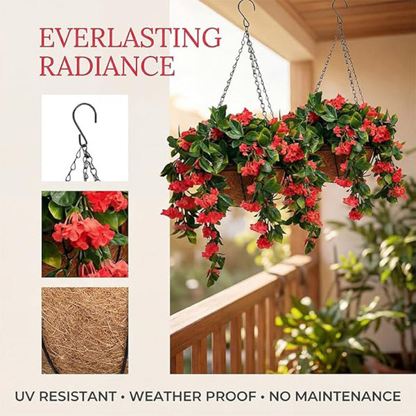 Sakerplus® Faux Crepe Myrtle Hanging Flower Basket 2 Pack