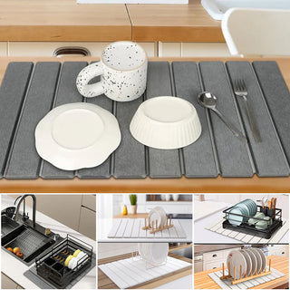 Sakerplus Collapsible Diatomaceous Dish Drying Mat
