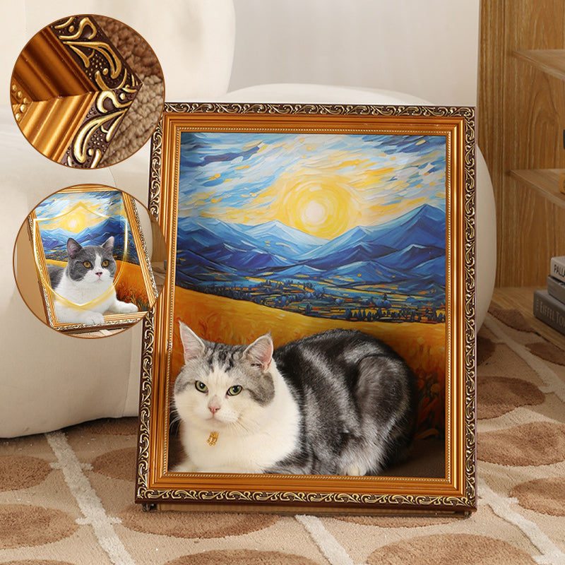 Sakerplus Art Frame Cat Bed House