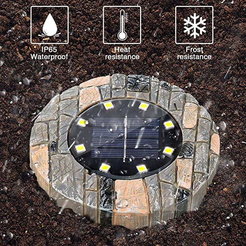 Outdoor Waterproof LED Solar Ground  White Lights for Pathway