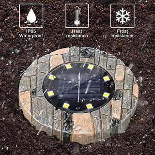 Outdoor Waterproof LED Solar Ground  White Lights for Pathway