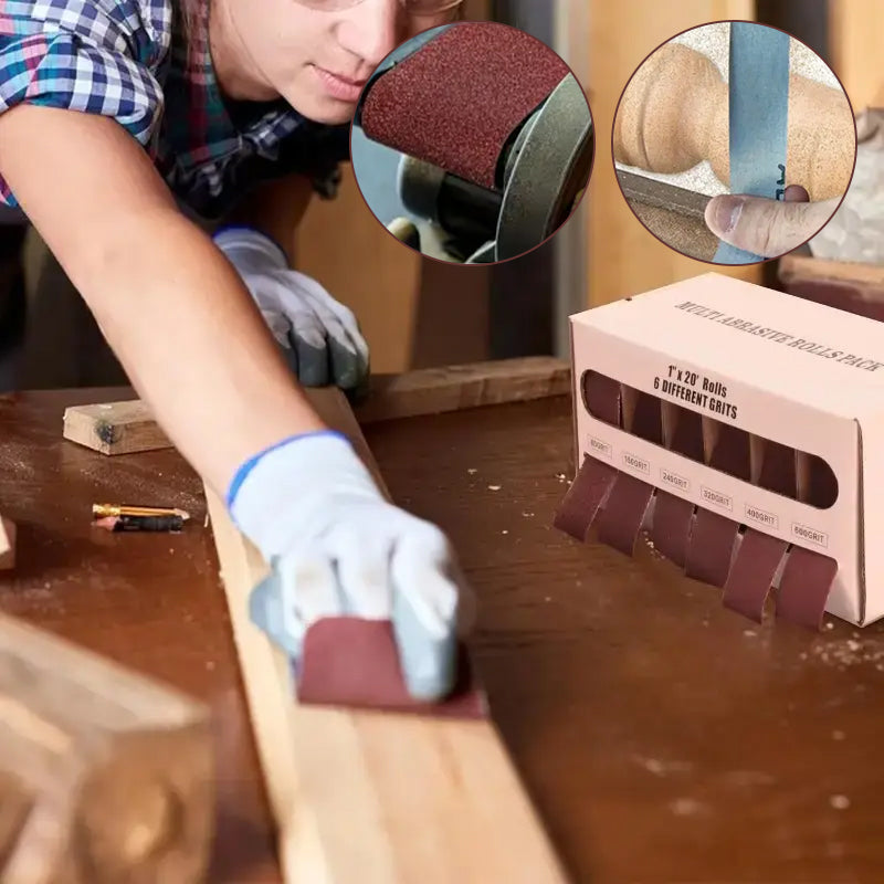 Sakerplus Assorted Grit Sandpaper Roll Set