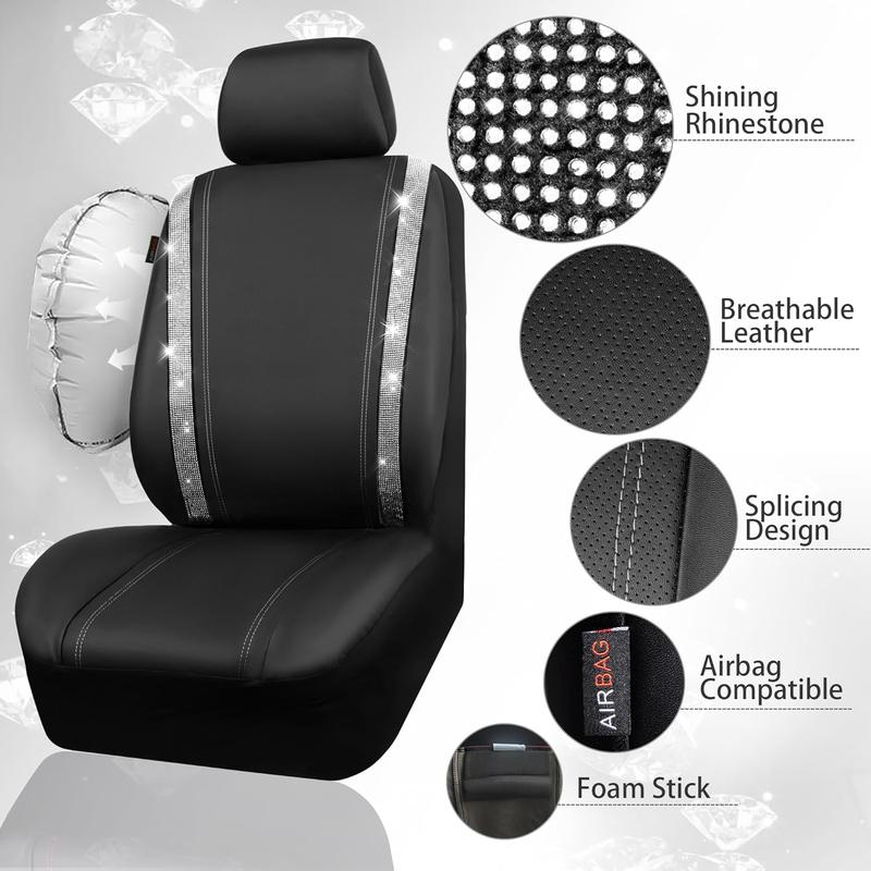 Sakerplus® Luxury Leather Bling Car Seat Covers