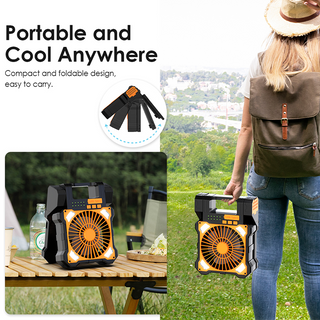 Sakerplus Solar Powered Portable Camping Fan