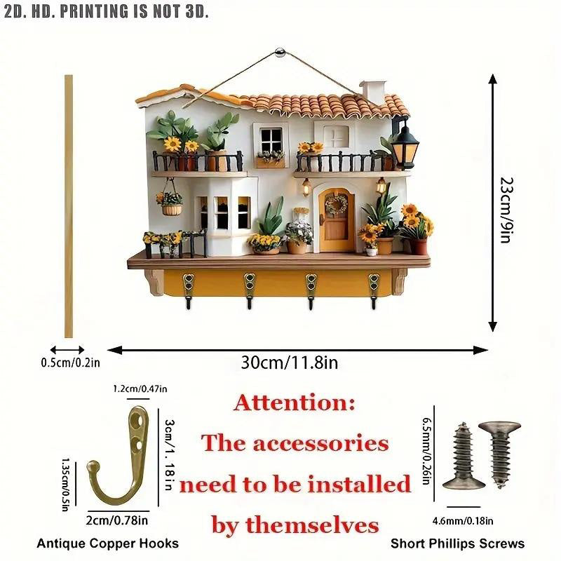 Sakerplus® Sunflower Cottage Wooden Key Holder
