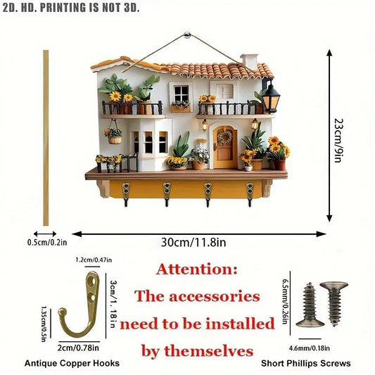Sakerplus® Sunflower Cottage Wooden Key Holder