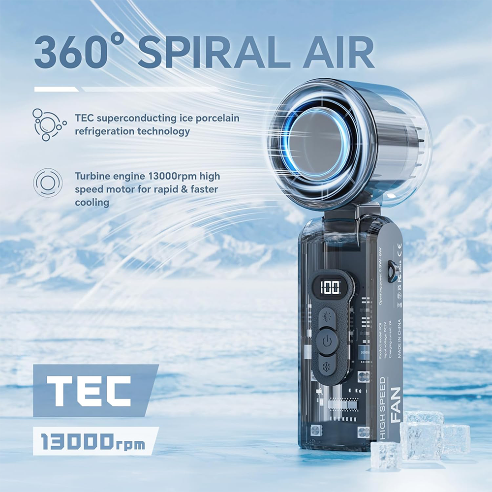 Sakerplus Turbo Handheld Foldable Mini Fan