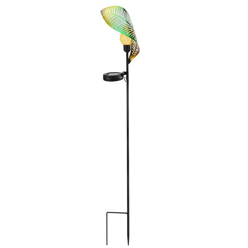 Solar Leaf Crackle Garden Decor Light