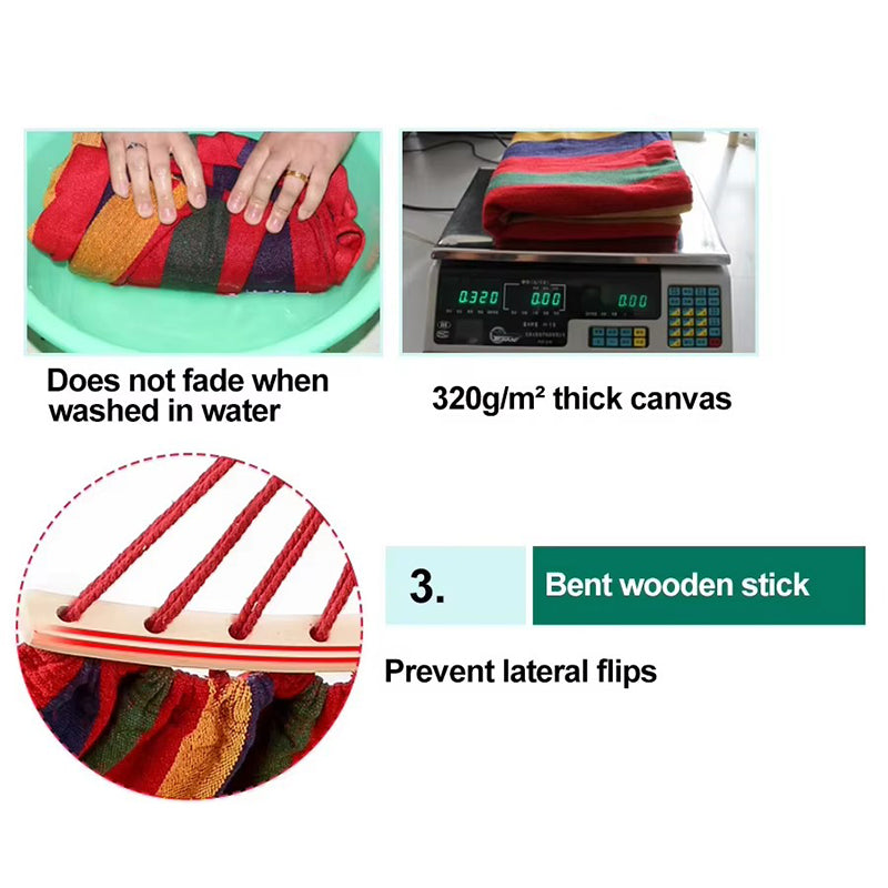 Sakerplus Brazilian Double Hammock with Ropes