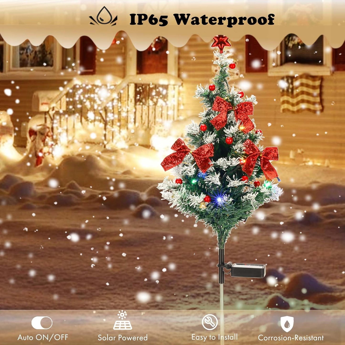 Sakerplus® Solar Christmas Tree Pathway Lights